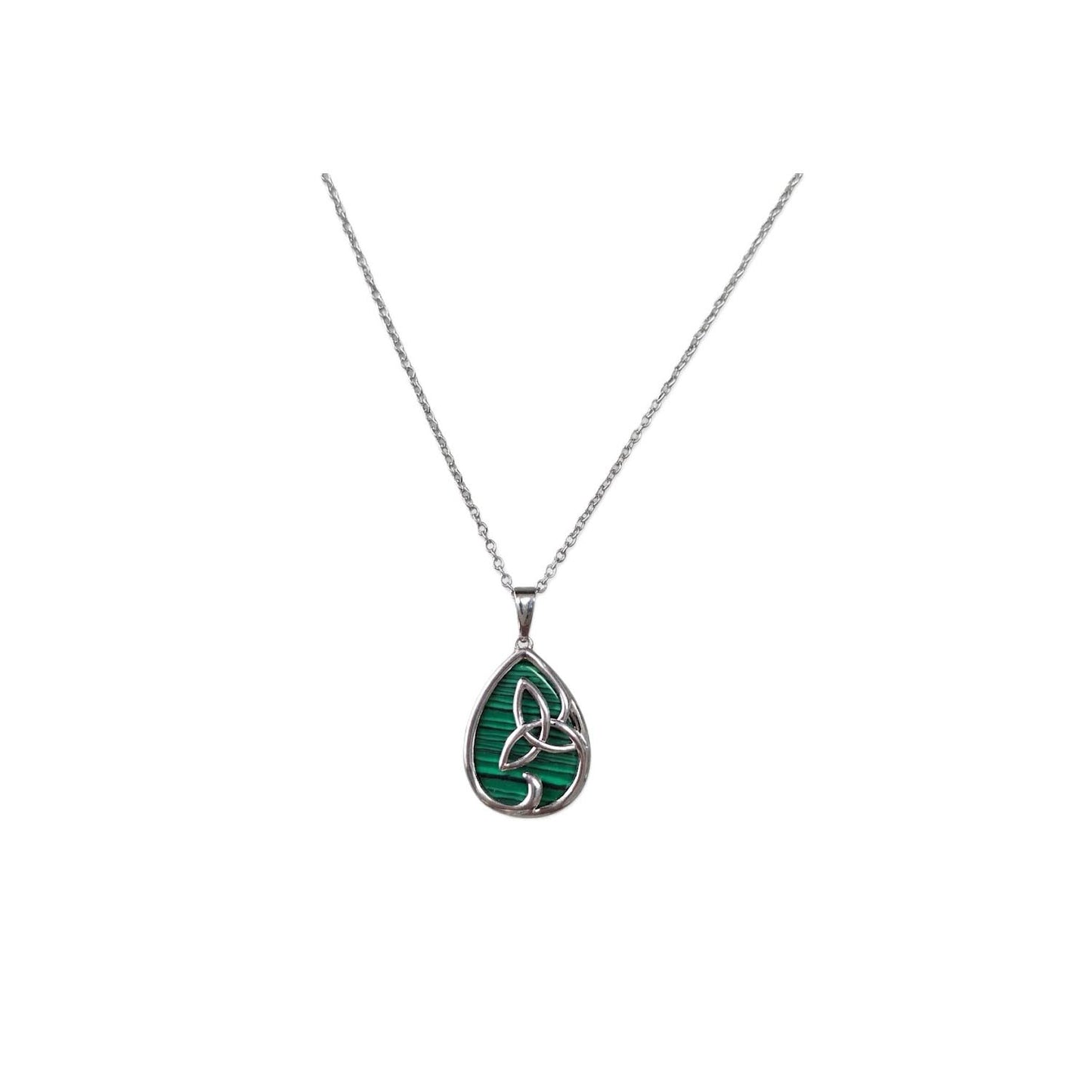 Platinum Trinity & Malachite Pendant