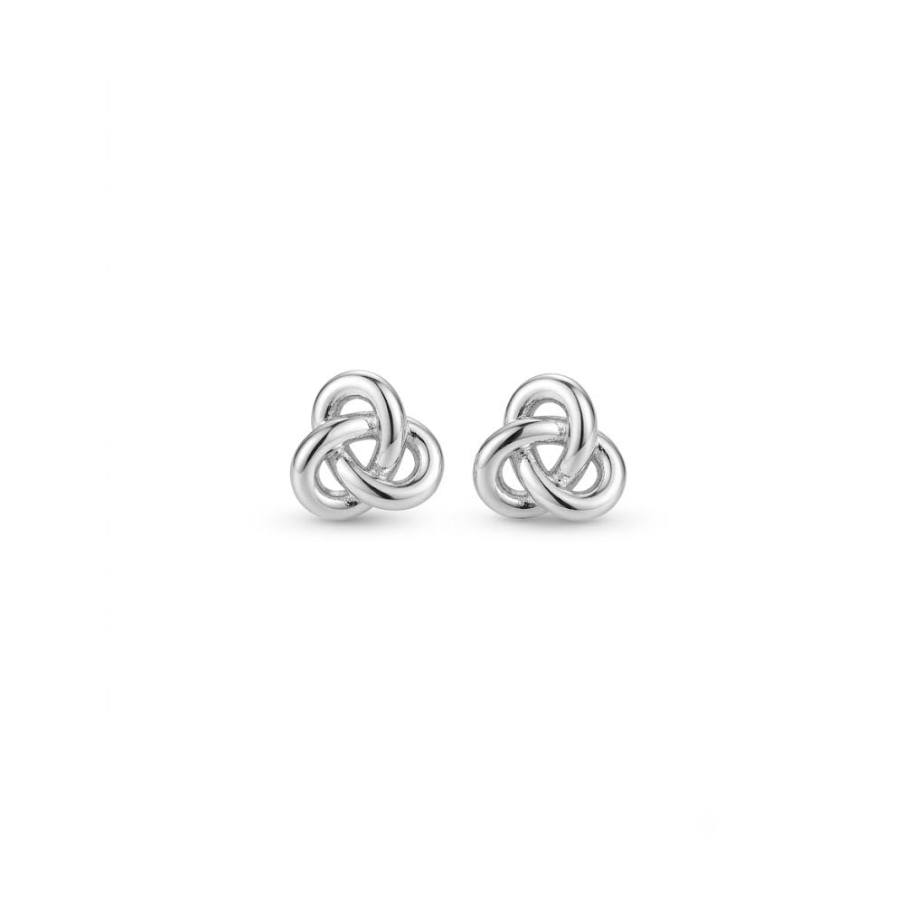 Platinum Modern Trinity Earrings