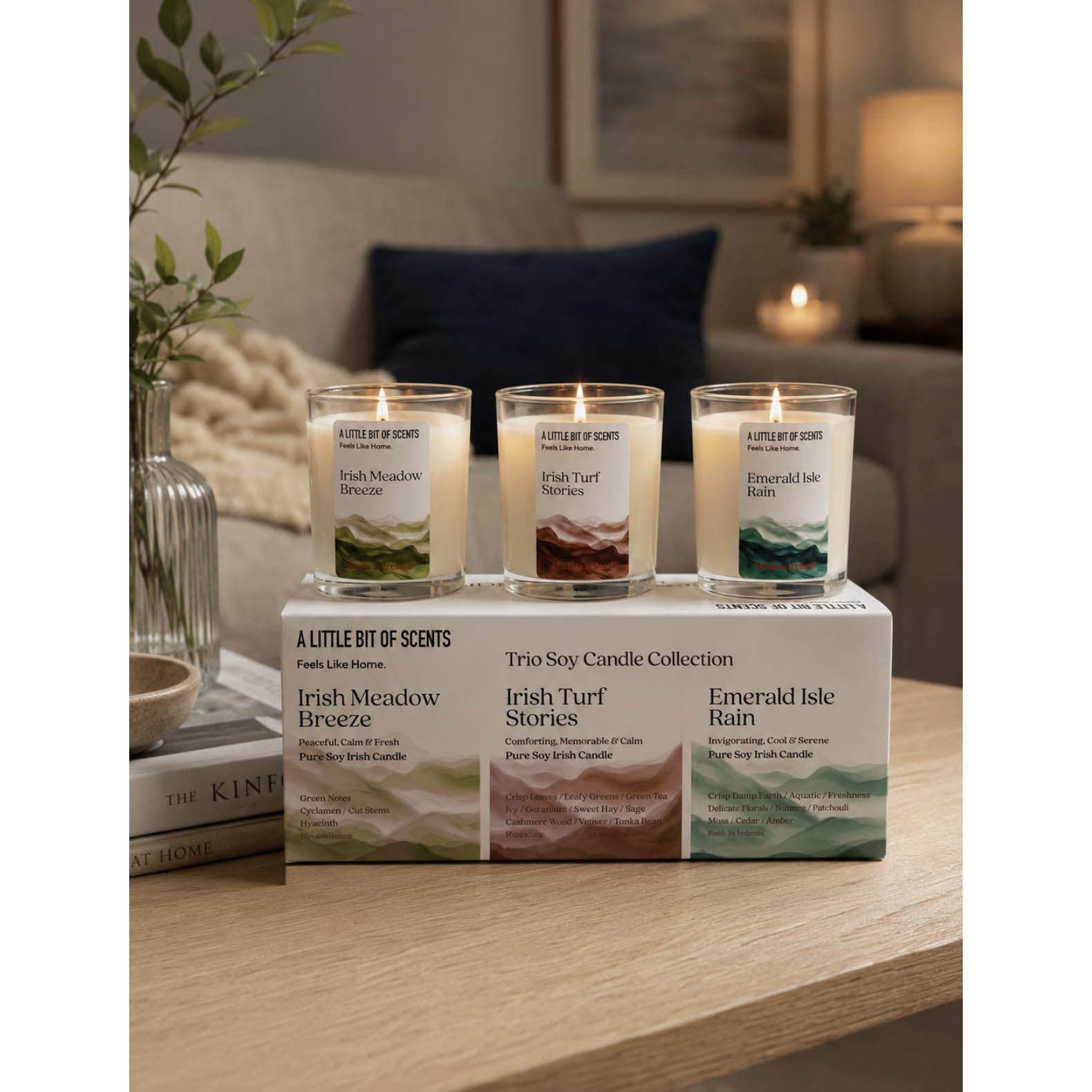 Irish Scented Candle Trio 
