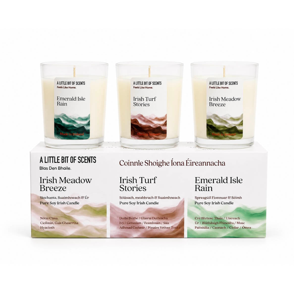 Irish Scented Candle Trio