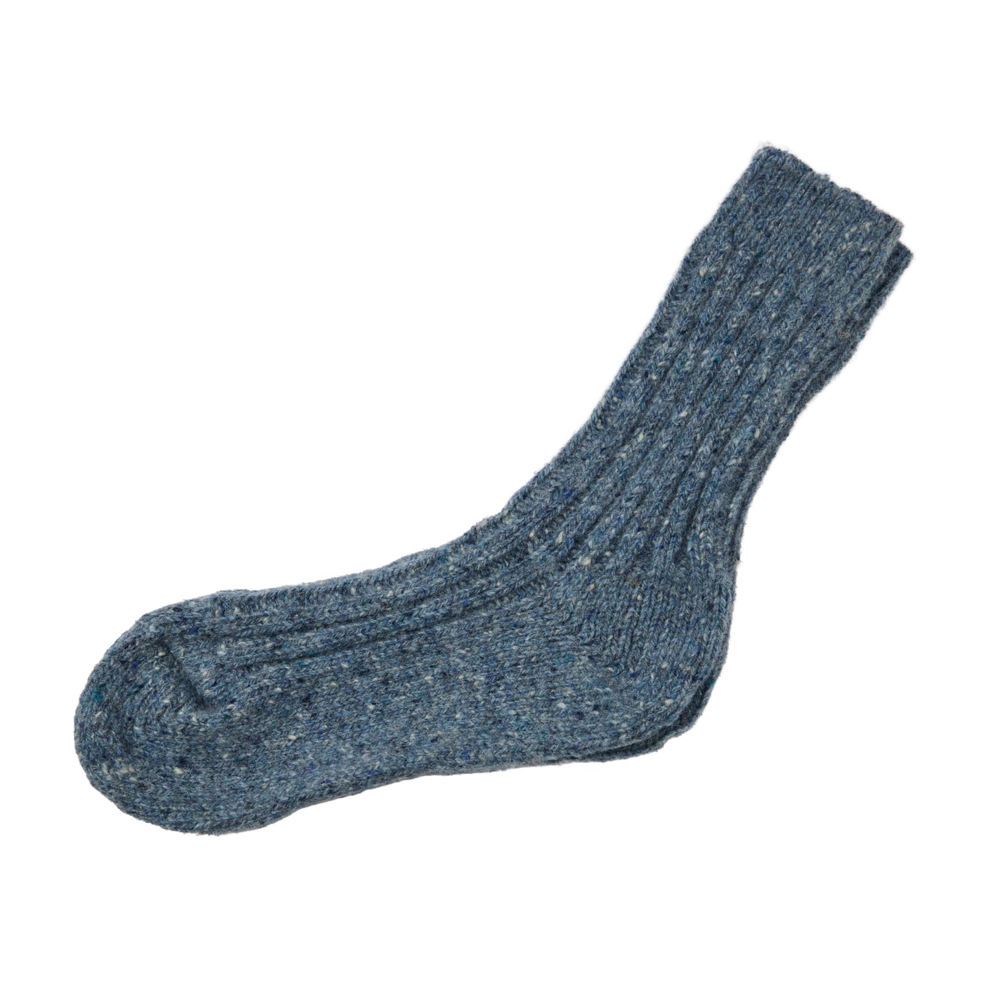 Flecked opal sock in blue gray with speckled multicolored flecks