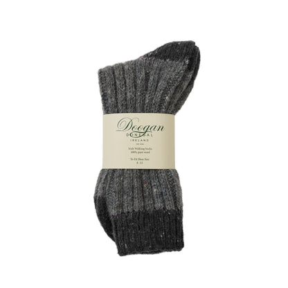 Flecked two toned graphite socks bundled with a beige label