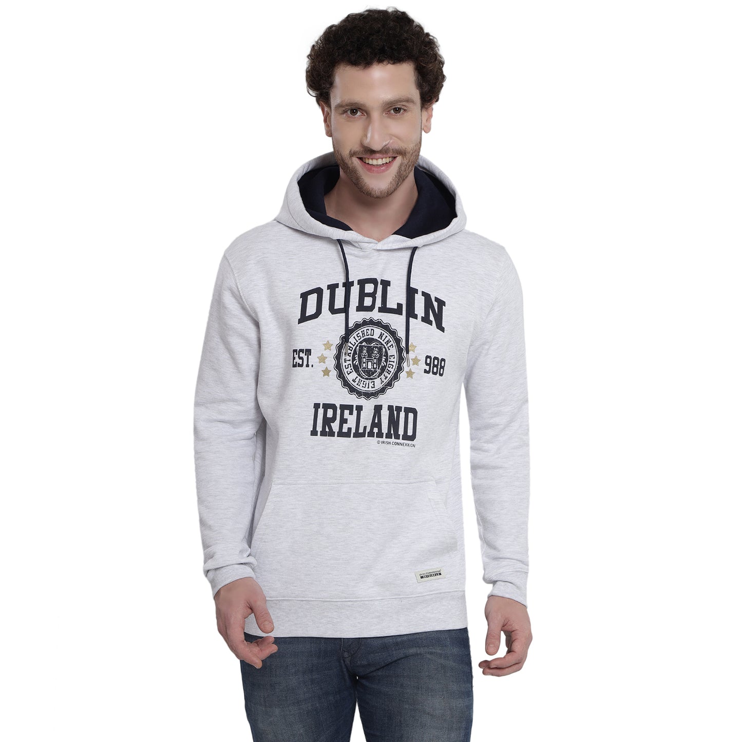 Dublin Stamp Stars Ash Grey Unisex Hoodie