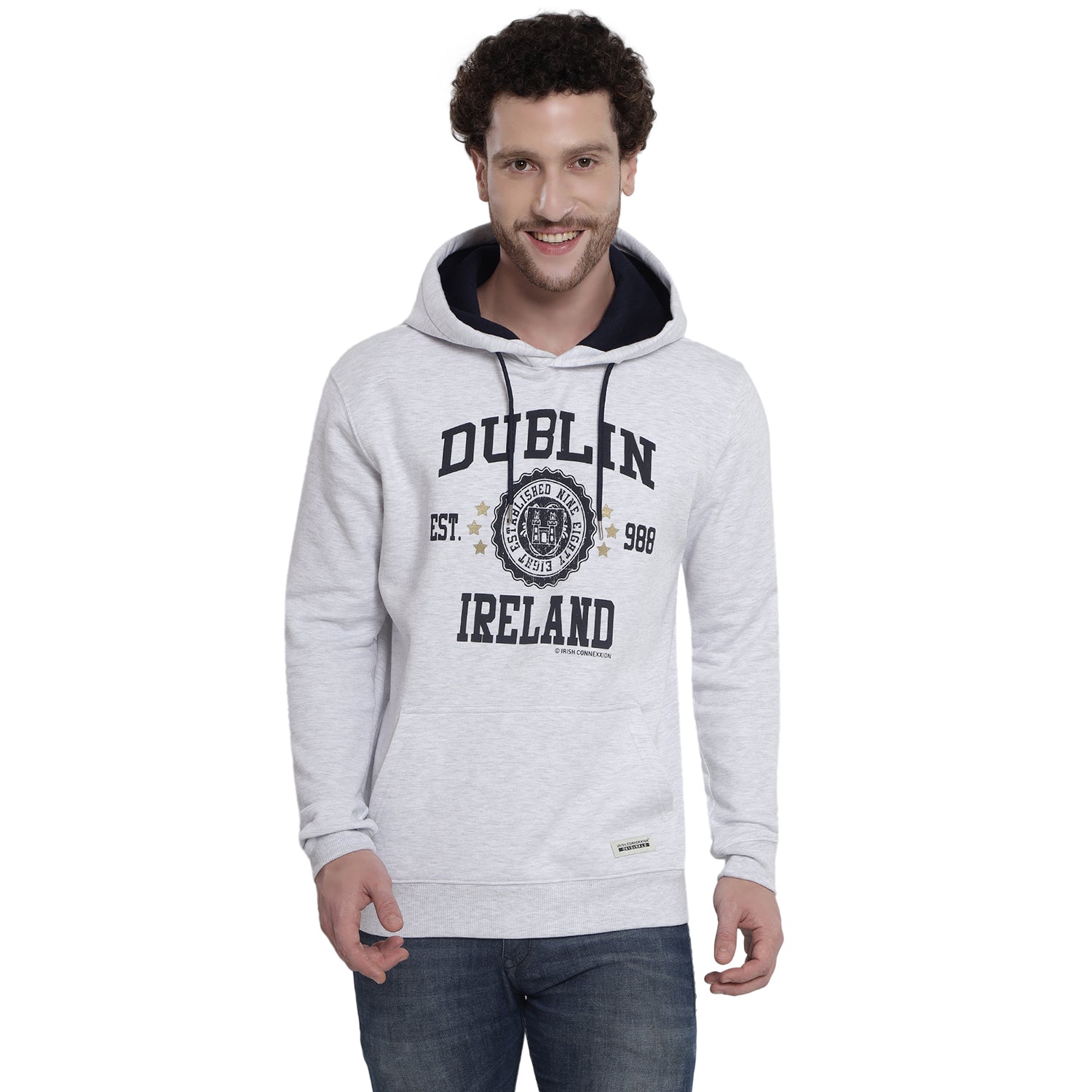 Dublin Stamp Stars Ash Grey Unisex Hoodie