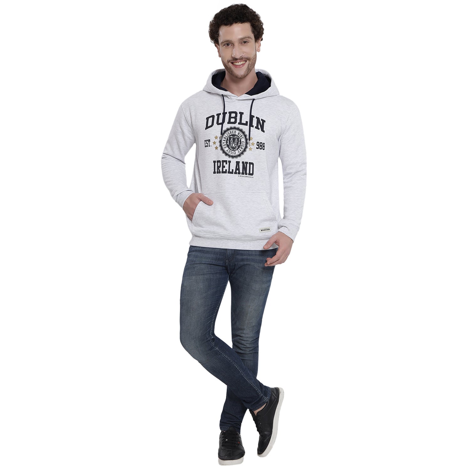 Dublin Stamp Stars Ash Grey Unisex Hoodie 