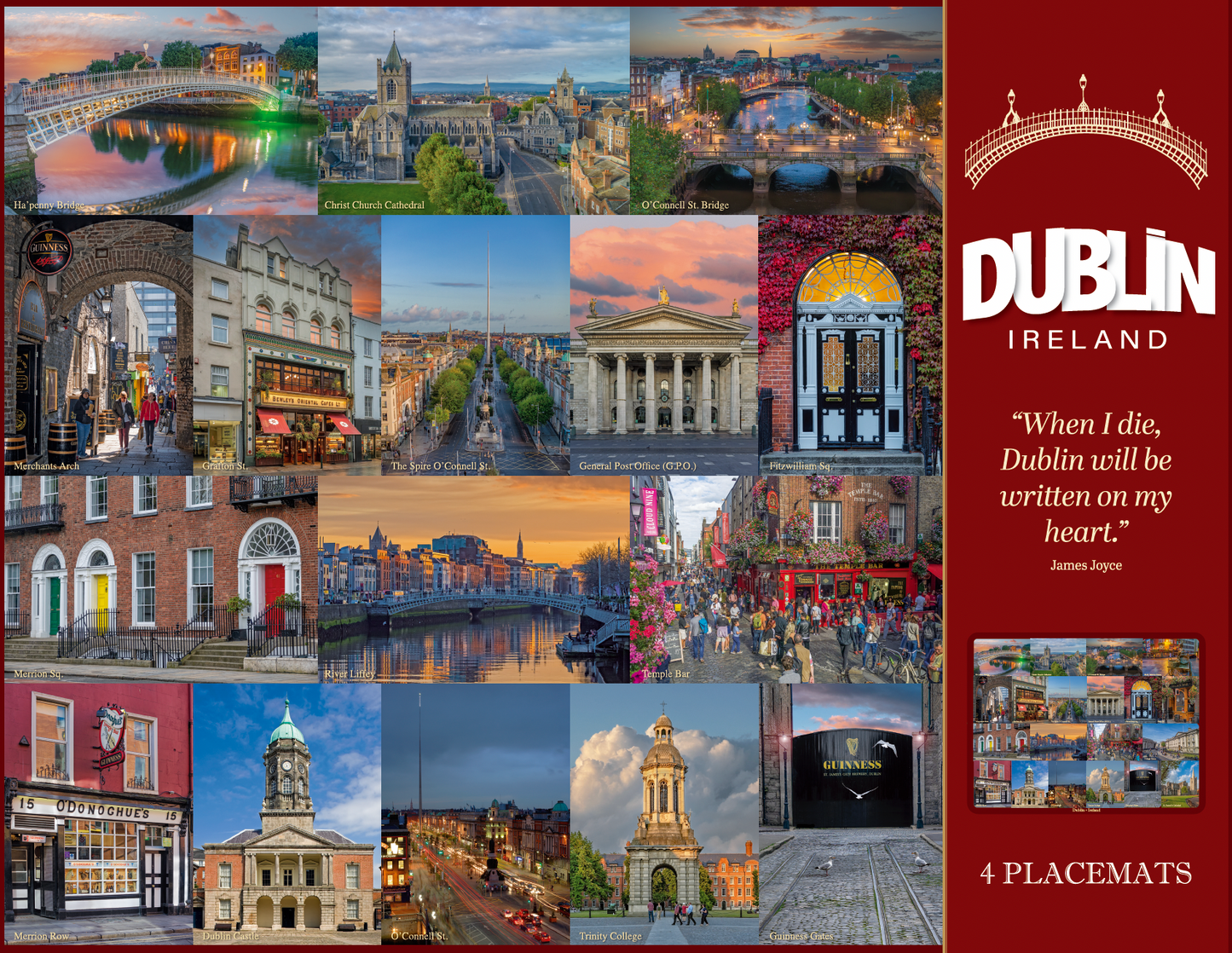 Dublin City Image Table Placemats