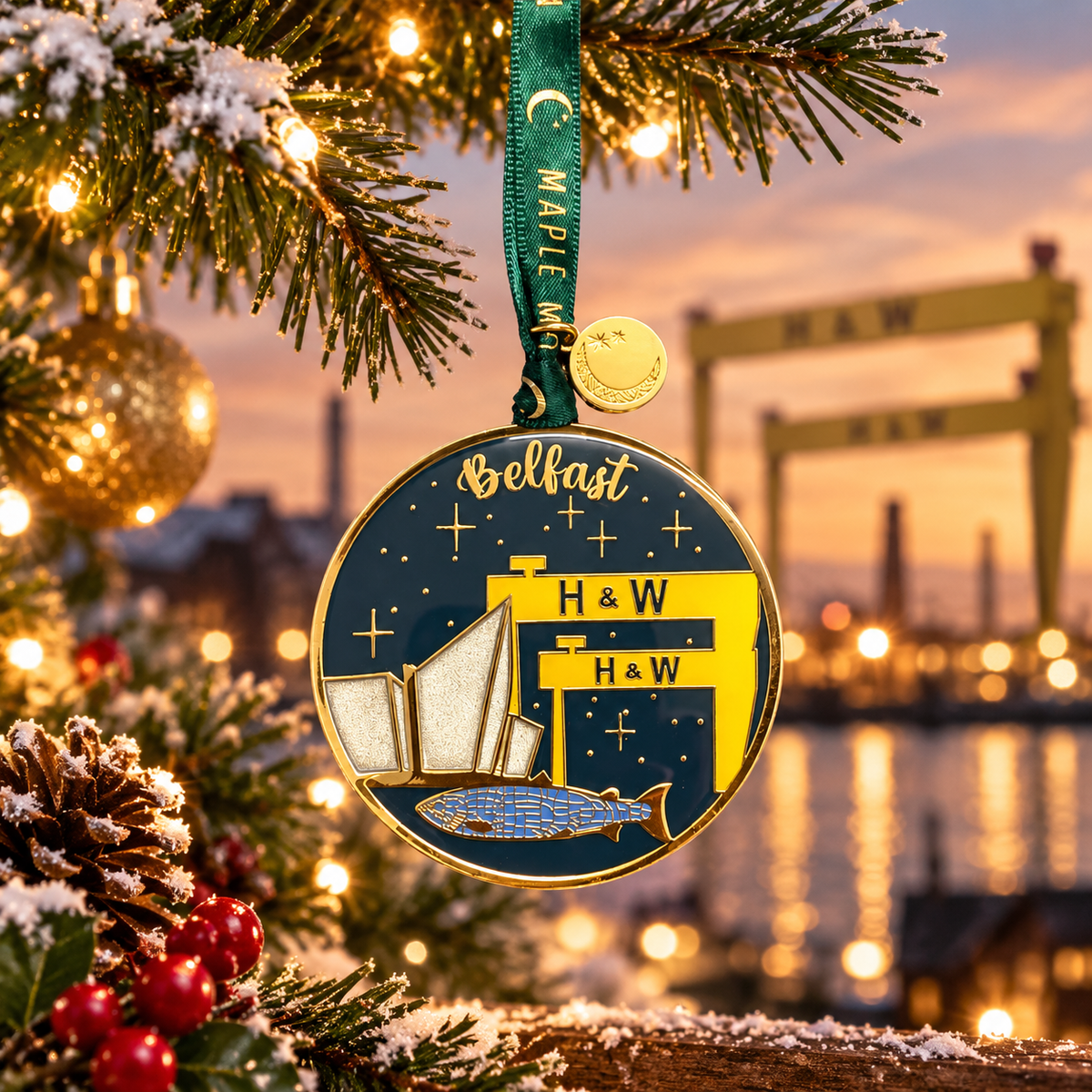 Belfast Gold Christmas Decoration