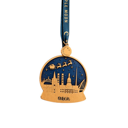 Dublin Globe Gold Christmas Decoration