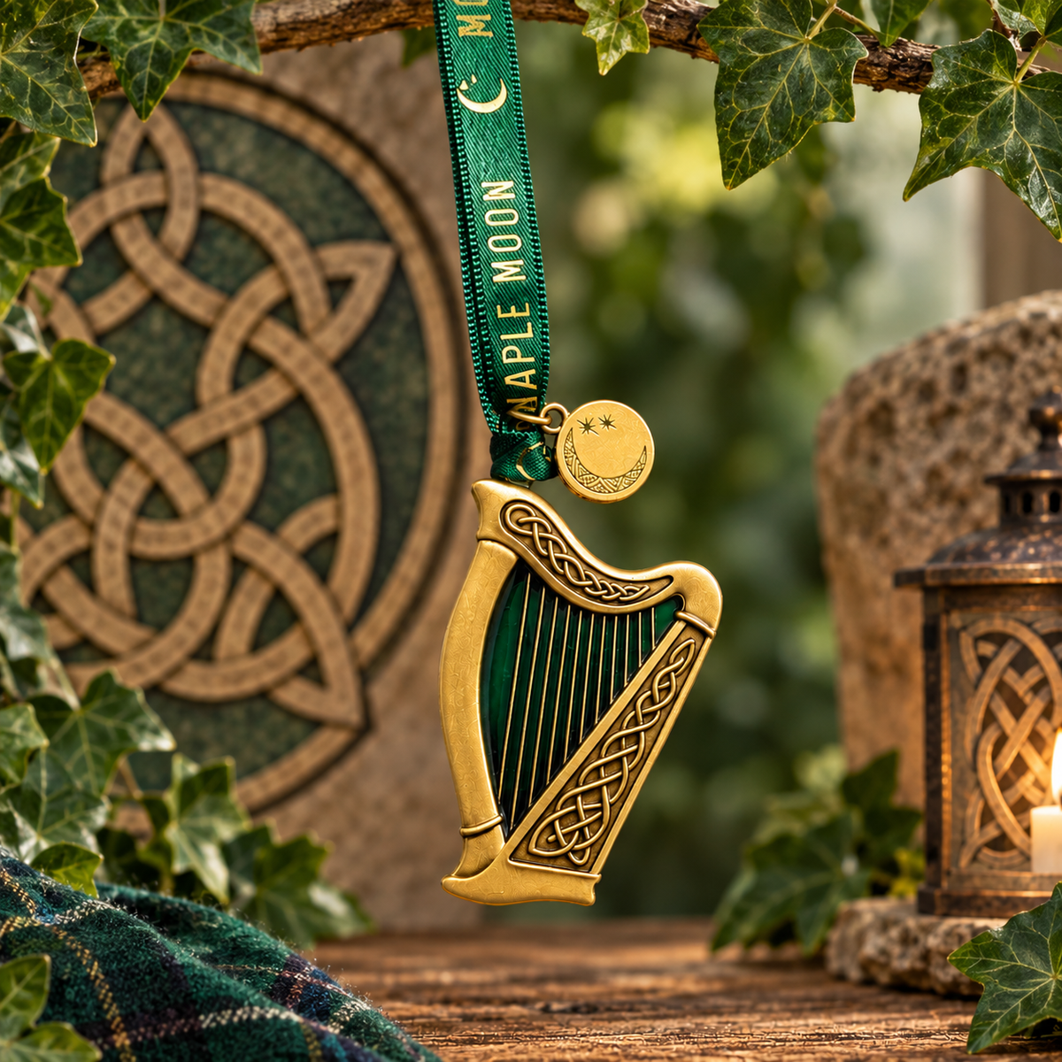 Harp Gold Hanging Christmas Decoration