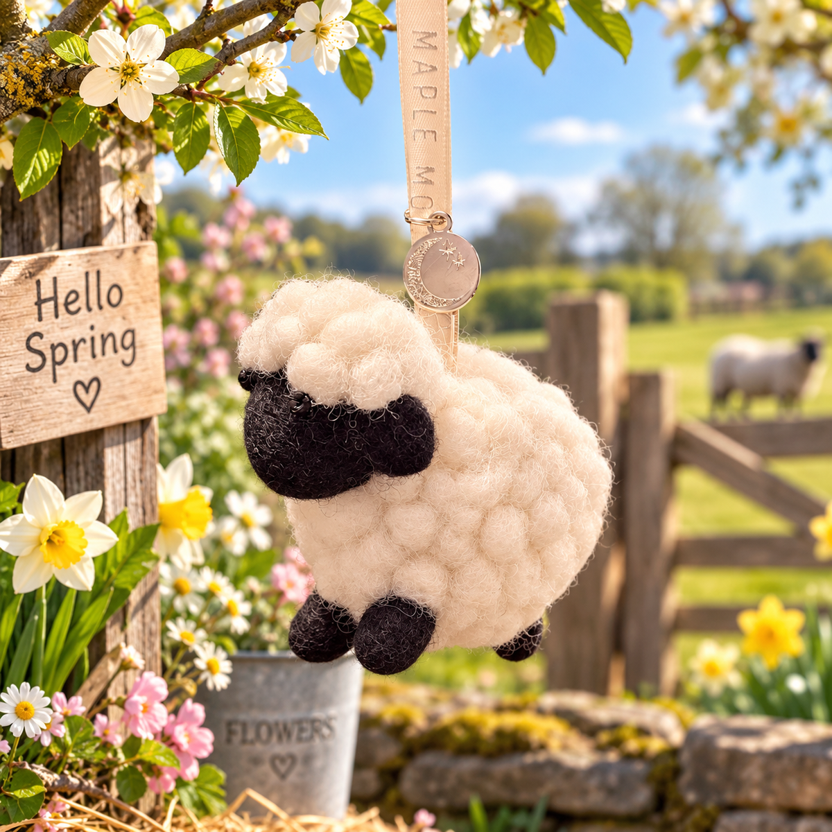 Felt Sheep Christmas Decoration