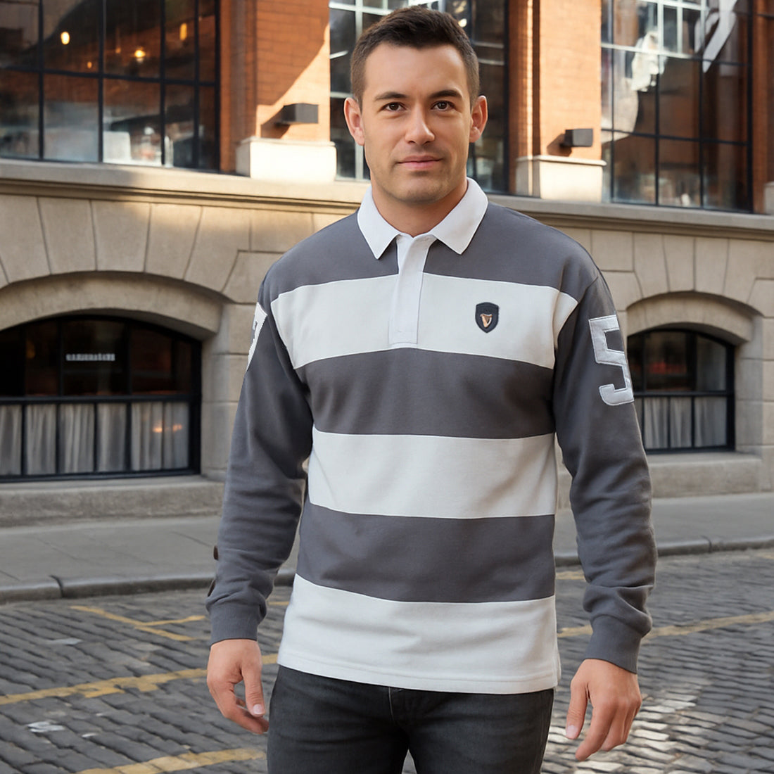 Guinness Meta Harp Long Sleeves Rugby Shirt