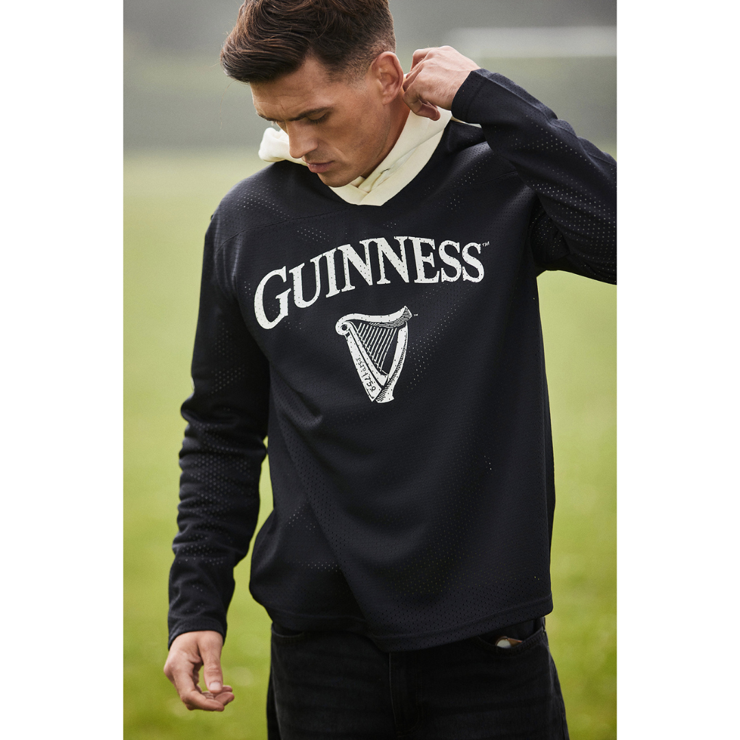 Unisex Guinness Harp Black Mesh Sweatshirt