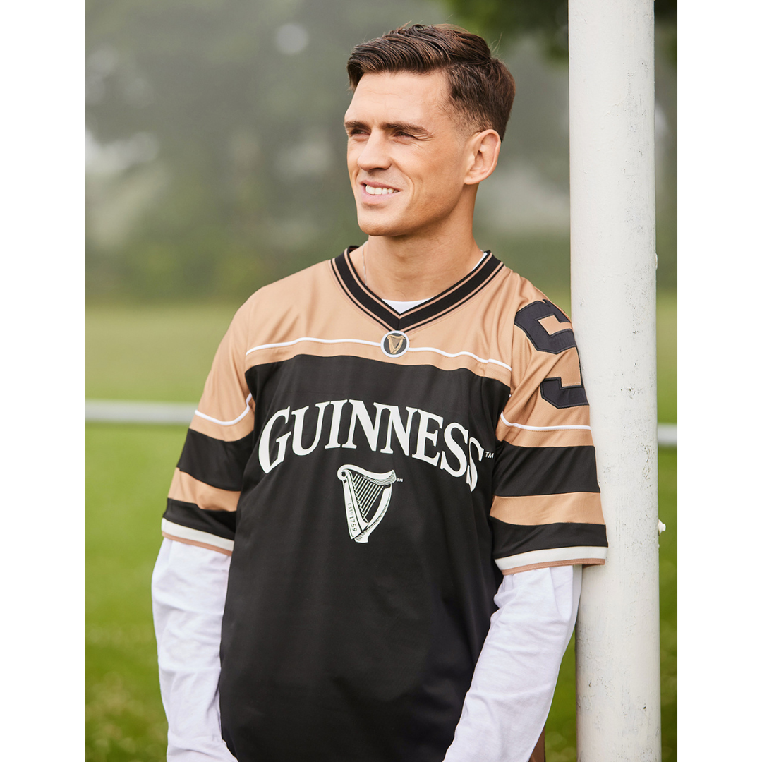 Men's Guinness Black And Gold American Football Top 
