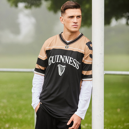 Men's Guinness Black And Gold American Football Top