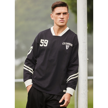 Men's Guinness Toucan Black And Cream American Football Top