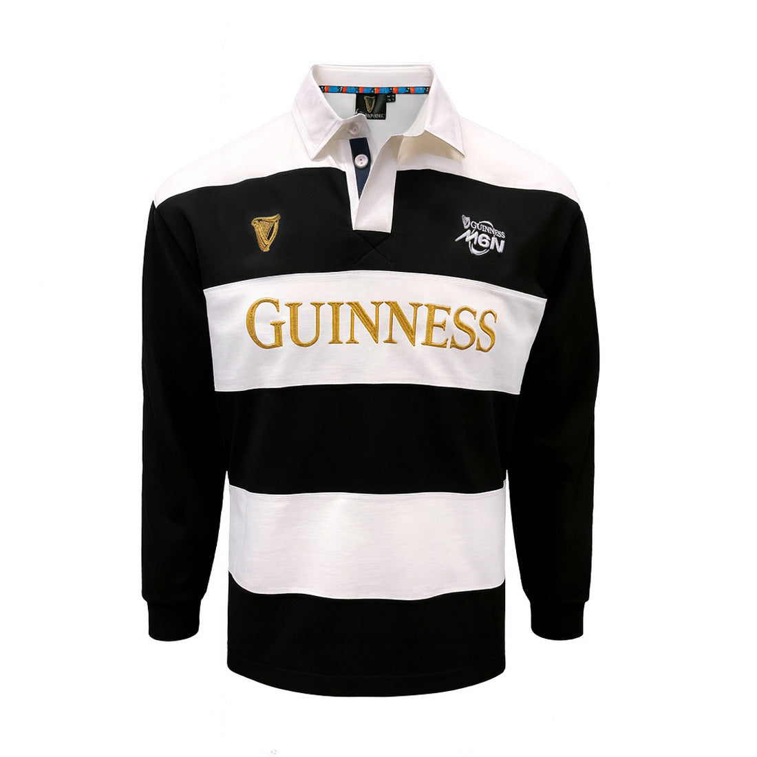 Guinness Black & White Six Nations Long Sleeve Rugby Top