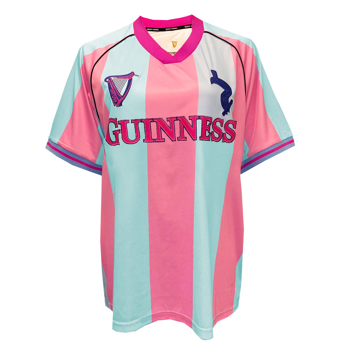 Guinness Pink and Blue Striped Performance Top