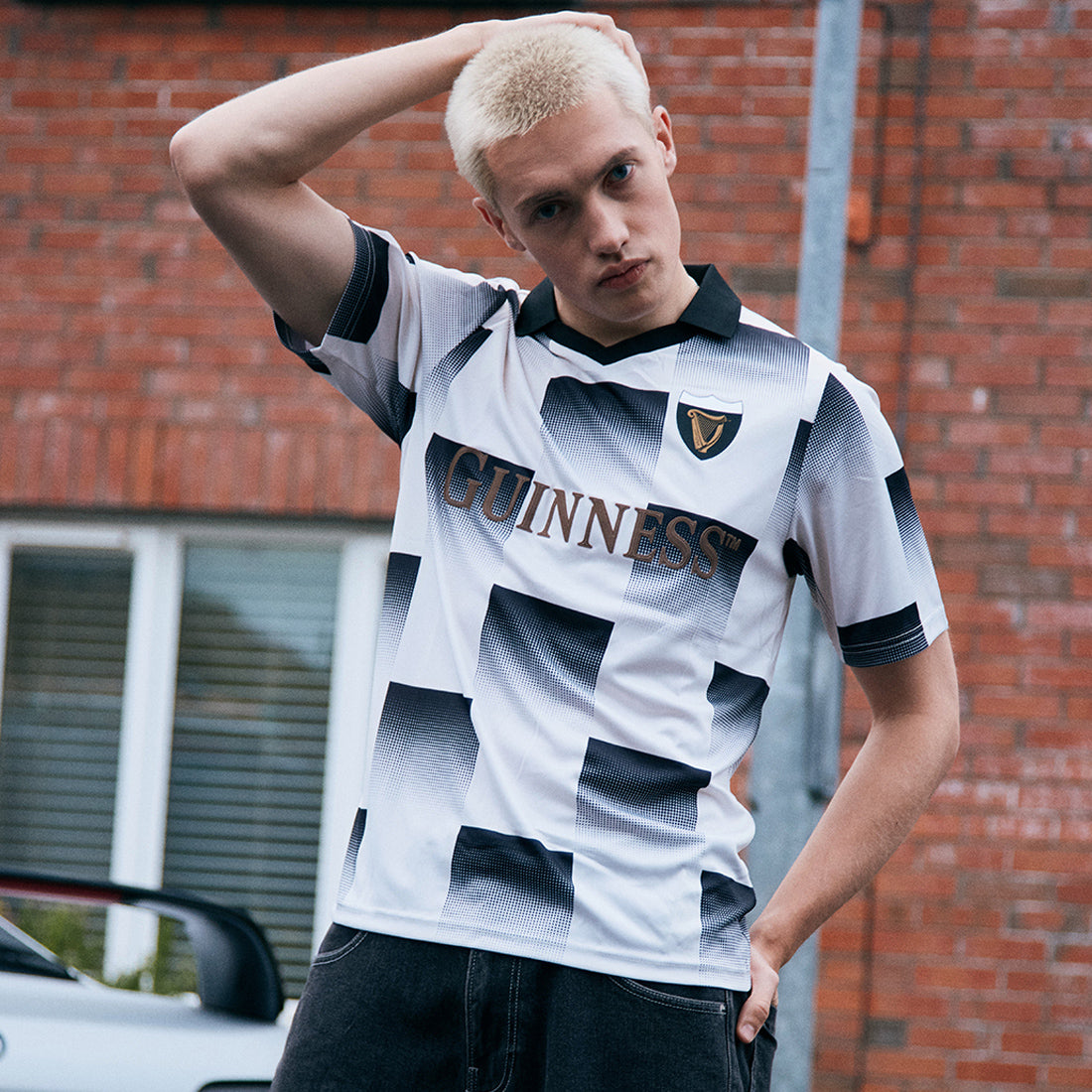 Guinness Cream and Black Check Performance Top 