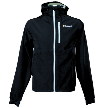 Black Guinness With Harp Design Softshell Full Zip Jacket