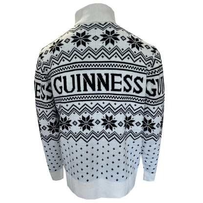 Guinness 1/4 Zip Festive Cream Christmas Sweater