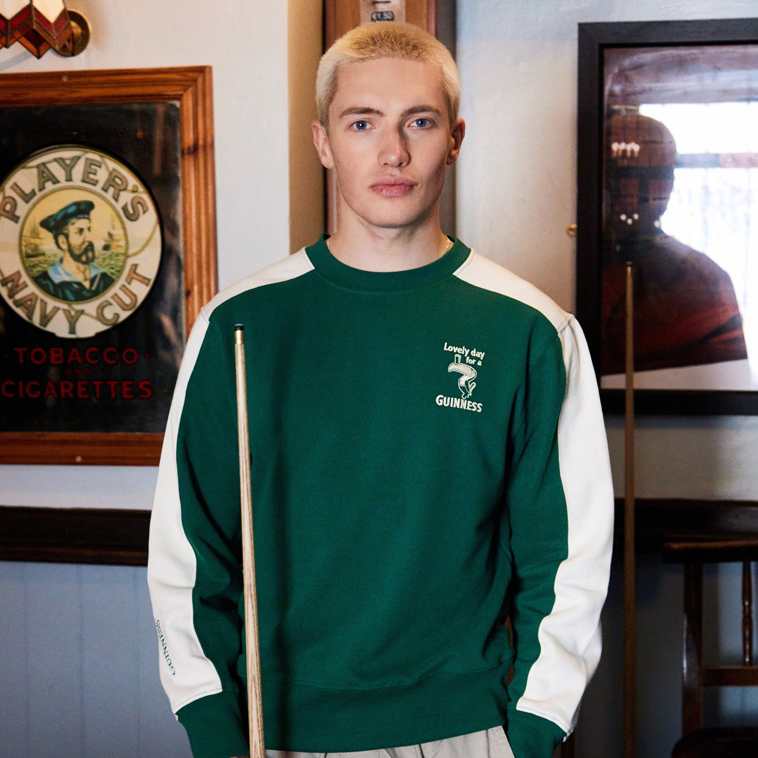 Unisex Guinness Toucan Sweatshirt Green and White