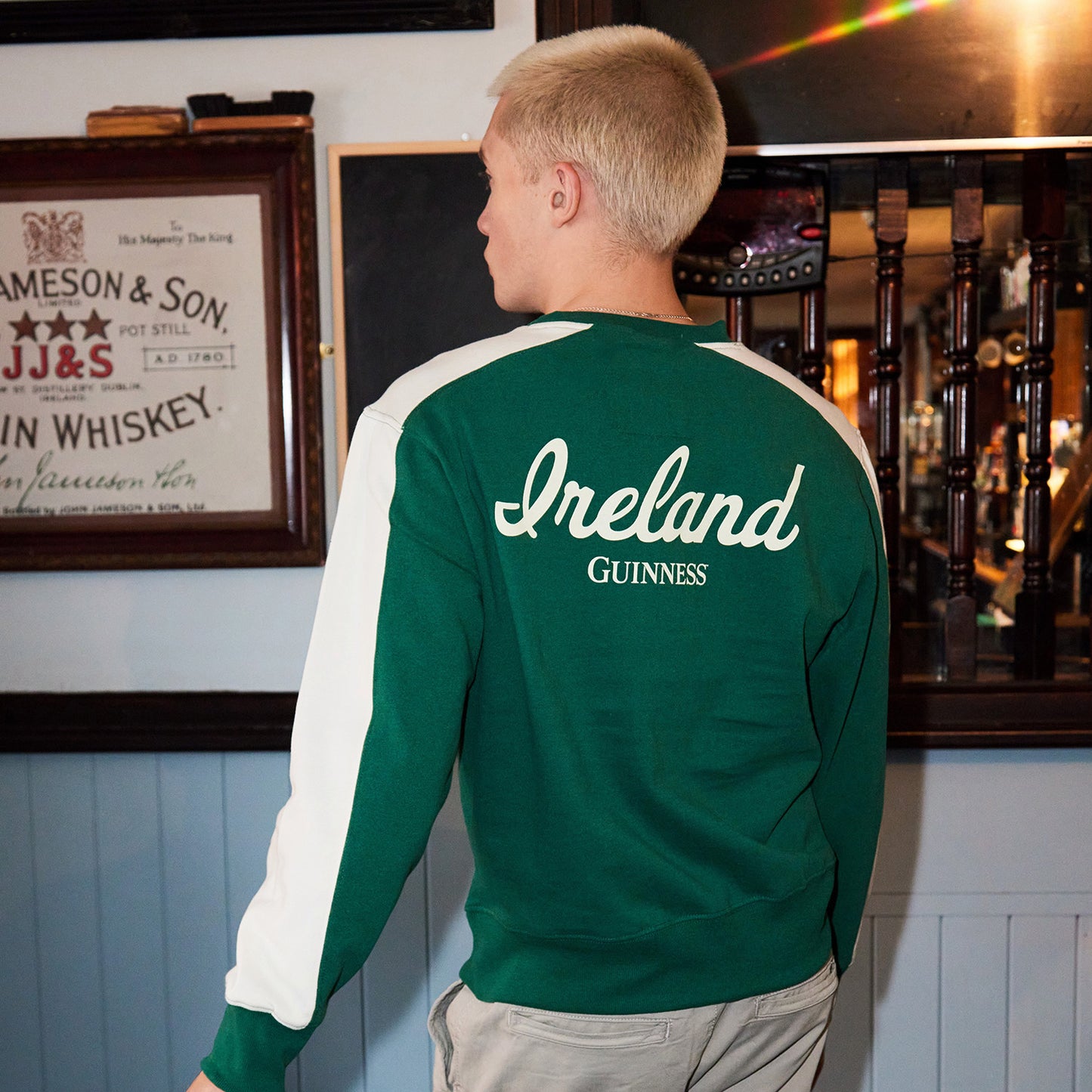 Unisex Guinness Toucan Sweatshirt Green and White