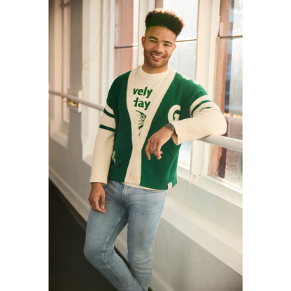 Unisex Guinness Cardigan Green and Cream
