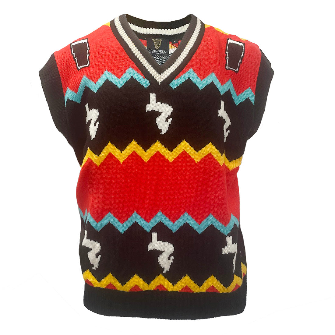 Unisex Red Guinness Time Knitted Vest 