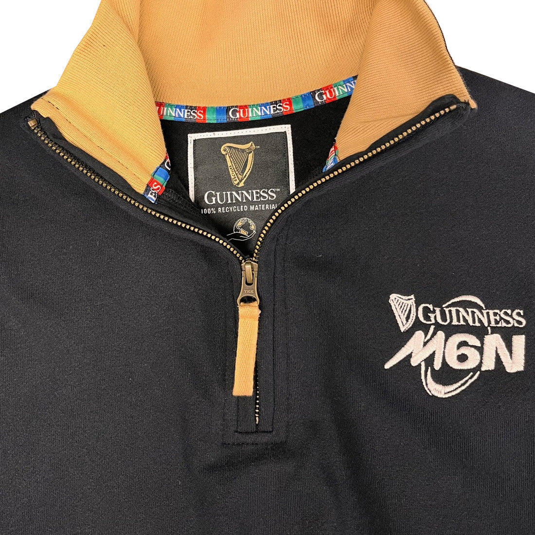 Guinness Black Six Nations Quarter Zip Sweatshirt
