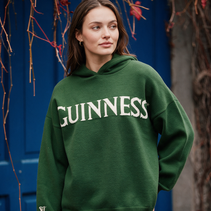Guinness Sage Green and Cream Harp Sleeve Knit Hoodie