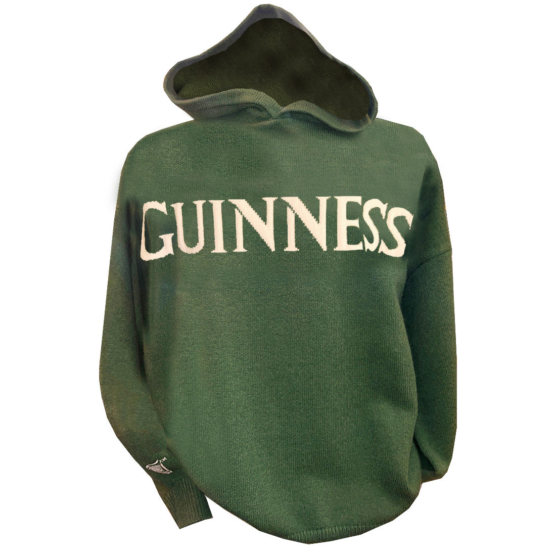 Guinness Sage Green and Cream Harp Sleeve Knit Hoodie