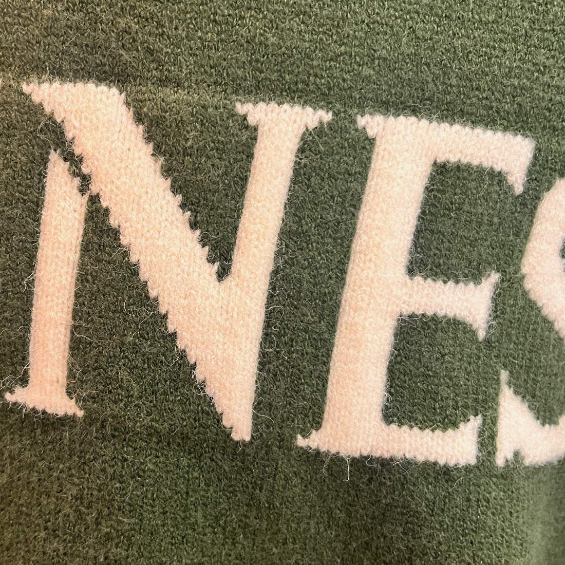 Guinness Sage Green and Cream Harp Sleeve Knit Hoodie