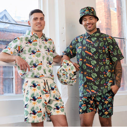 Guinness Toucan Hawaiian Print Bucket Hat
