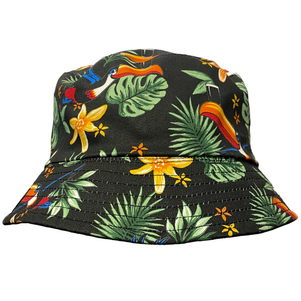 Chapeau Cloche Réversible Guinness - Côté Hawaïen / Côté Toucan - Taille Unique, 100% Matériaux Recyclés