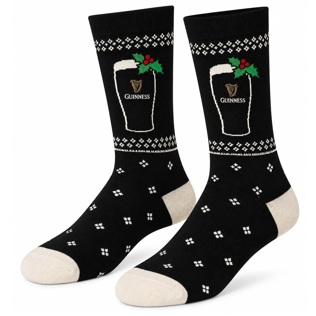 Guinness Black & Cream Christmas Pint Socks 
