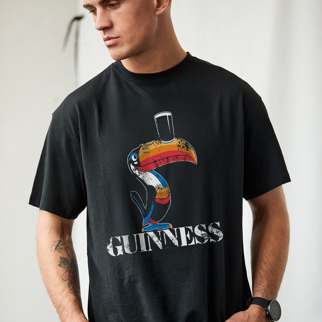 Guinness Toucan & Pint Print Black T-shirt 