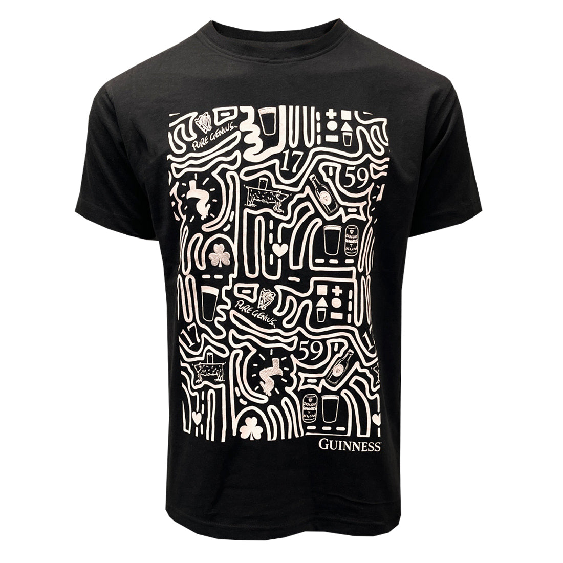 Guinness Black Graphic Doodle T-Shirt