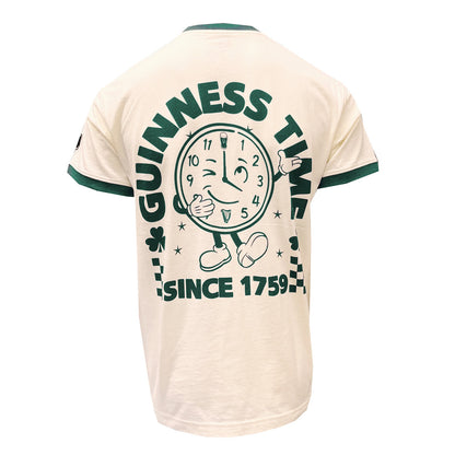 Guinness Cream & Green Time Clock T-Shirt