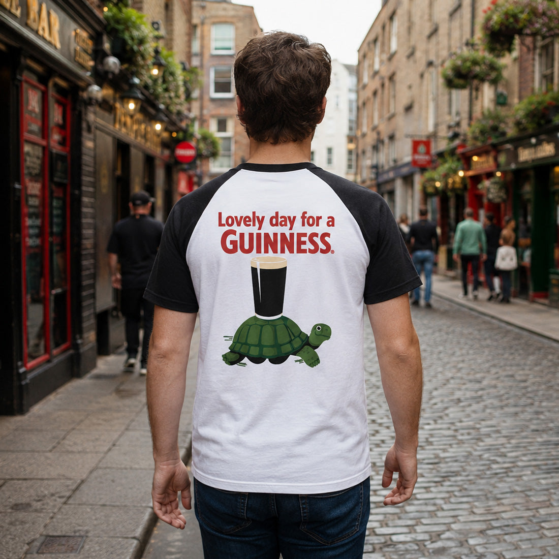 Guinness Lovely Day Turtle White & Black T-Shirt 