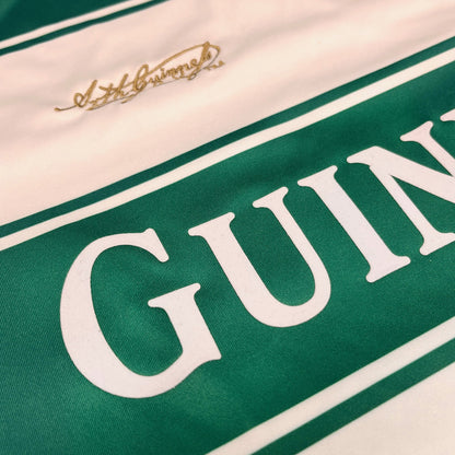 Guinness Green & White Striped Football Top