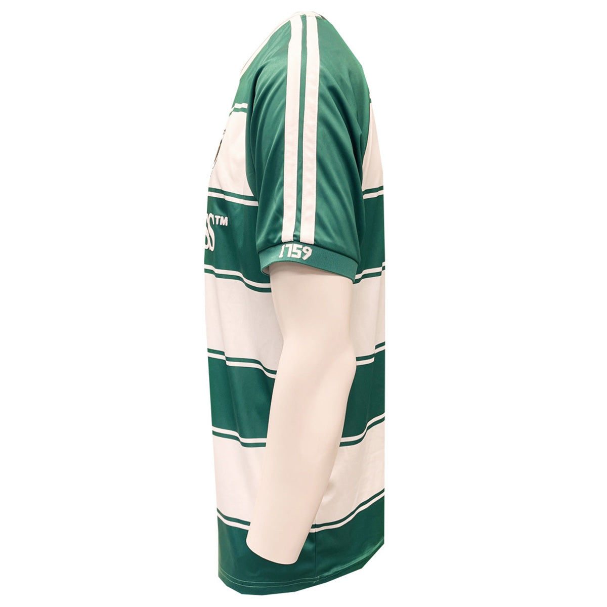 Guinness Green & White Striped Football Top