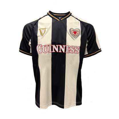 Guinness Cream & Black Striped Heart Performance Top