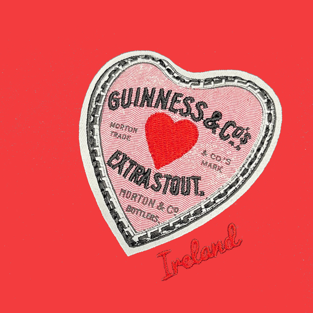 Guinness Red & Pink Heart Rugby Sweatshirt
