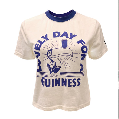 Guinness Cream & Blue Toucan Lovely Day Cropped T-Shirt