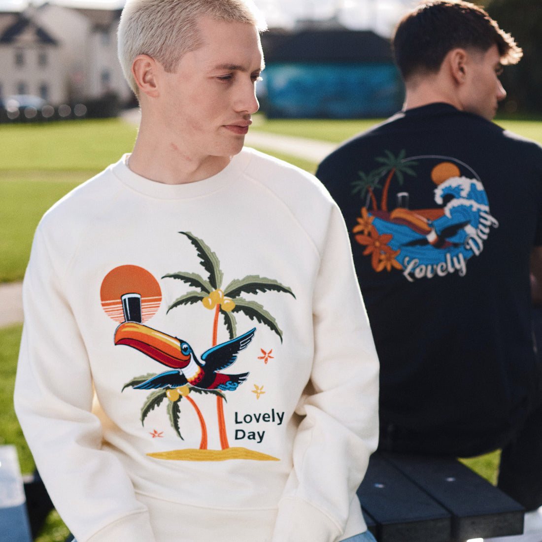 Guinness Cream Hawaiian Toucan Lovely Day Sweatshirt