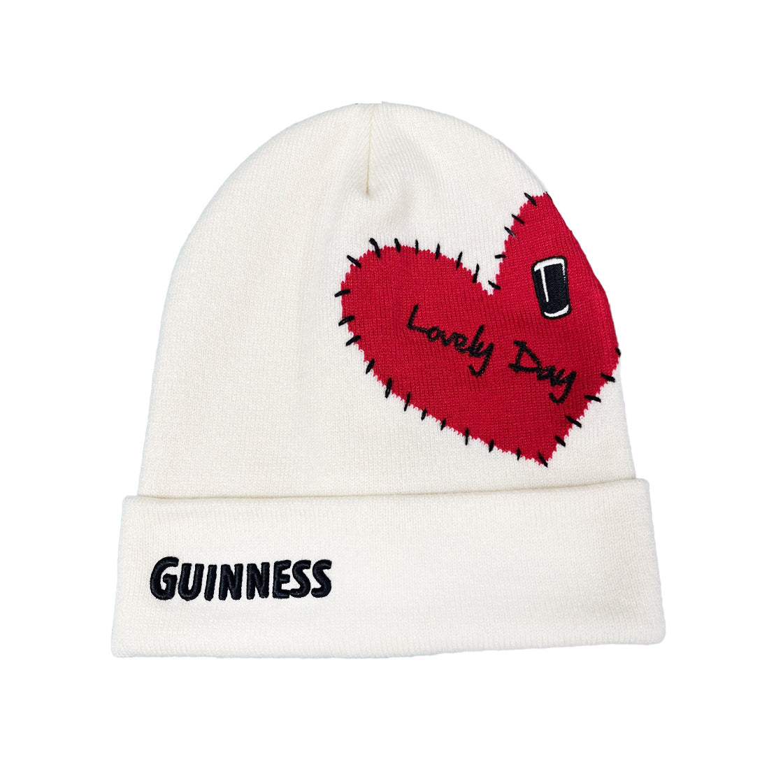 Guinness Cream Heart Knit Hat