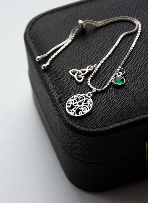 Grá Collection Silver Plated Trinity Drawstring Bracelet