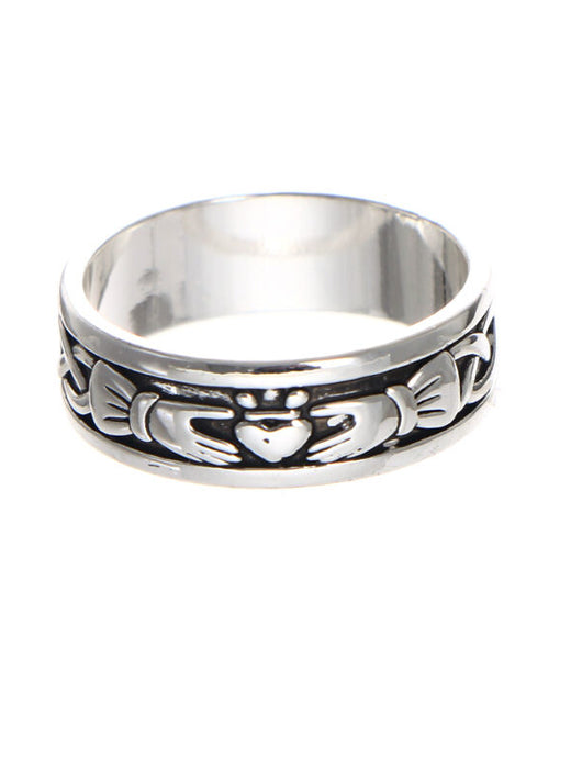 Grá Collection Silver Plated Men's Knot & Claddagh Ring