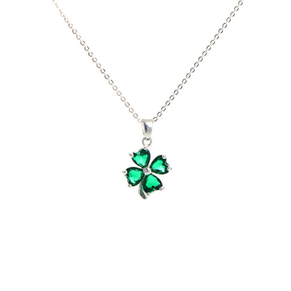 Grá Collection Silver Plated 4 Green Cubic Zirconia Stones