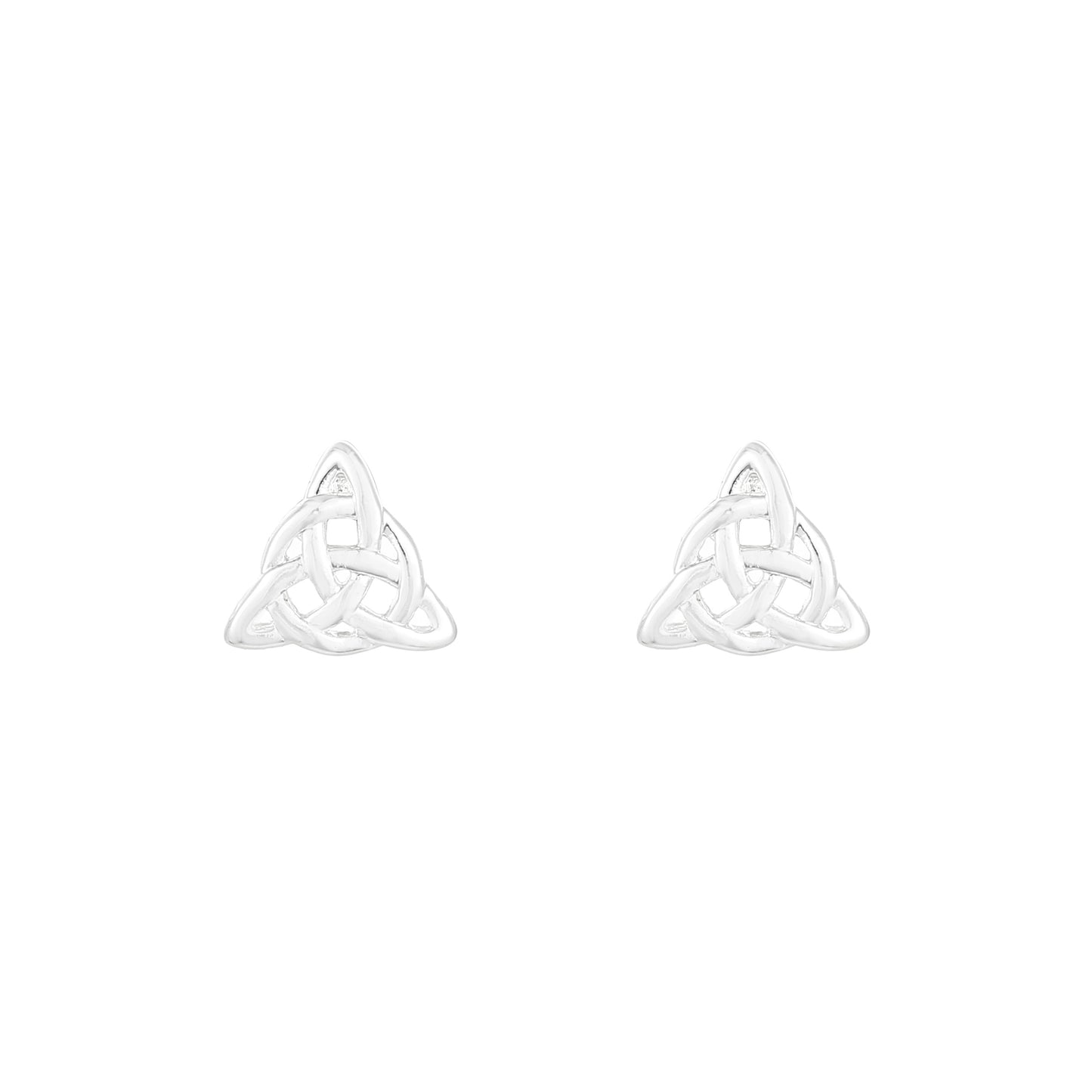 Silver Plated Plain Trinity In Circle Earrings